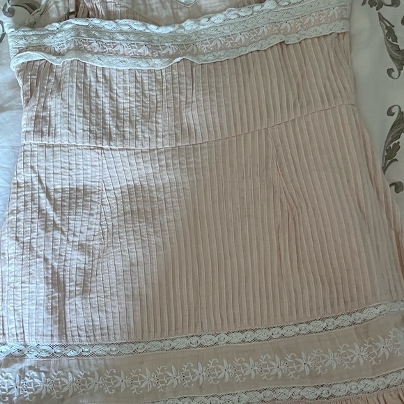 LoveShackFancy Pink Lace Trim Mini Dress - Picture 2 of 4